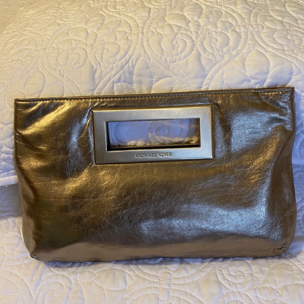 Michael Kors gold clutch